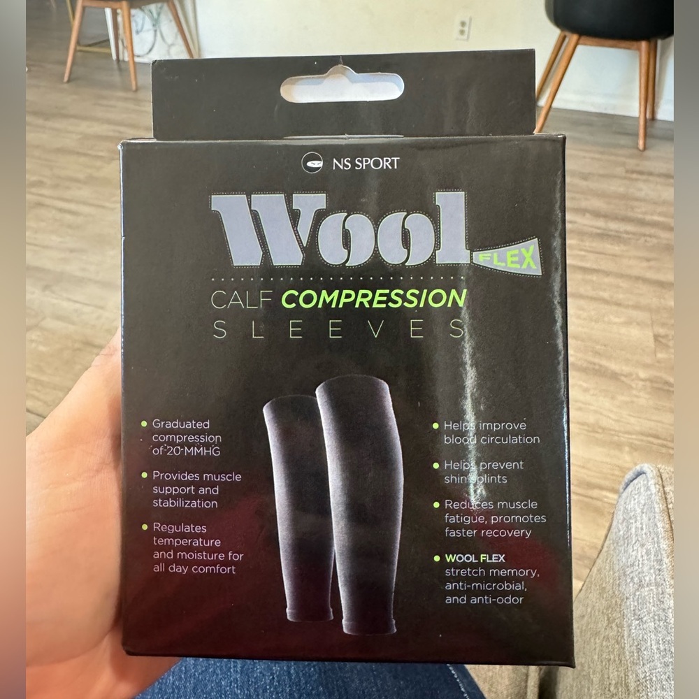 Wool Flex Calf Compression Sleeves - Black